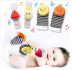 Infinno Baby Wrist Rattle Socks and Foot Finder Set, Perfect Baby Toys for 0-12 Months Newborn Boys and Girls As Baby Shower Gifts, Garden Bug Series